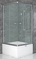 Душевая кабина 90х90см квадратная на глубоком поддоне Shower saturn-mina матовое стекло 6 мм раздвижные двери