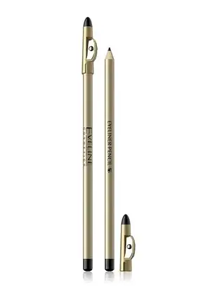 Контурний олівець для очей з точилкою Eveline, чорний (8,6г.), фото 2
