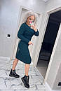 Стильна базова вёязана сукня міді рубчик "Лоліта" Модна повсякденна тепла сукня. Сукня для офісу, фото 8