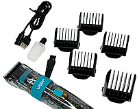 Машинка для стрижки волос и бороды работает от аккумулятора и заряжается через USB, с LED-дисплеем VGR V-695
