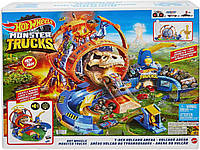 Трек Хот Вилс Вулканическая Арена Ти Рекс Монстр Трак Hot Wheels Monster Trucks T-Rex Volcano Arena Mattel