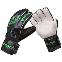 Вратарские перчатки Latex Foam REUSCH, размер 8 (размеры 7, 8, 9), черный/зеленый.