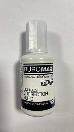 Коректор рідкий 20 мл з пензликом JOBMAX, швидкосохнучий (BM.1003)