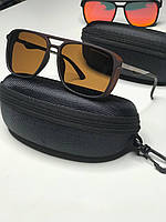 Антибликовые мужские солнцезащитные очки Porsche DESIGN Полароид с Шторками Polarized Водительские Коричневый