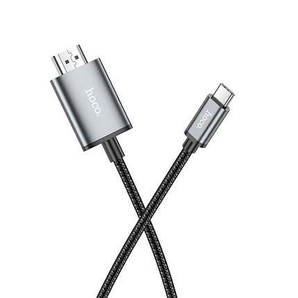 Кабель HOCO UA27 Type-C — HDTV 4K, 2 м, сірий, фото 3