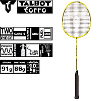 Ракетка для бадминтона графитовая средней жесткости Talbot Isoforce 651.8 вес со струнами 91 г