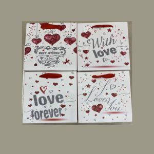 Подарунковий паперовий пакет SS "With Love" 14,5×15×6 см, стильний дизайн (R91305-SS)