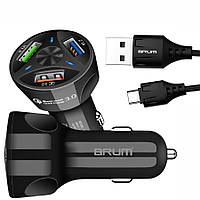 Зарядне автомобільне BRUM BM-AQ002 QC3.0 (3USB 7A) Type-C