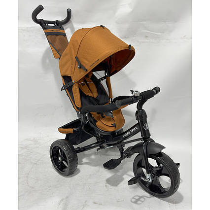 Дитячий триколісний велосипед - коляска Turbo Trike MT 1005-11 з батьківською ручкою Помаранчевий