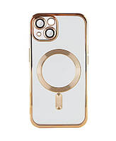 Чехол-накладка TPU для Apple iPhone 15 Plus с MagSafe и защитой камеры Gold SN, код: 8388778