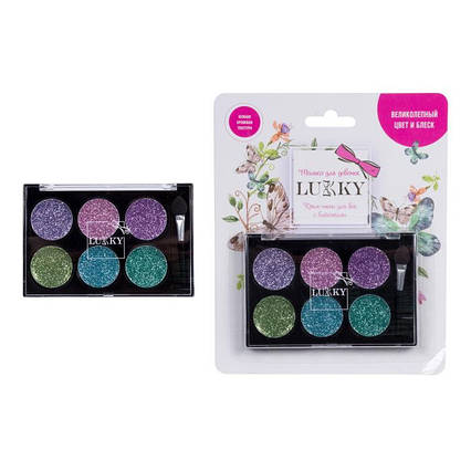 Крем-тіні для повік із блискітками, з аплікатором дитячі т.м. "Lukky",