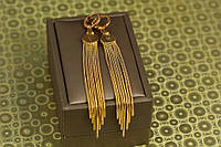Серьги Xuping Jewelry подвески метелки Семь лучей 9 см золотистые