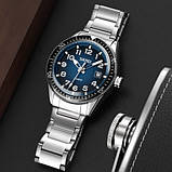 Діловий кварцовий чоловічий годинник Skmei 9232SSIBU Silver/blue-steel strap, фото 3