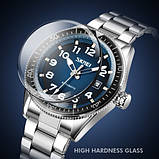 Діловий кварцовий чоловічий годинник Skmei 9232SSIBU Silver/blue-steel strap, фото 4
