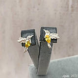 Срібні пусети колібрі, фото 2