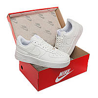 Кроссовки Nike Air Force 1 White Premium кеды Найк Аир Форсе 1 белые