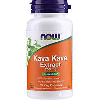 Натуральная добавка NOW Kava Kava Extract 250 mg, 60 вегакапсул