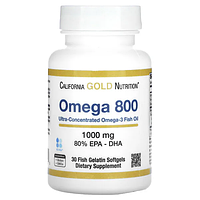 California Gold Nutrition, омега-800, риб ячий жир фармацевтичного ступеня чистоти, 1000 мг, 30 капсул із риб