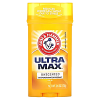 Arm & Hammer, UltraMax, твердий дезодорант-антиперспірант, для чоловіків, без запаху, 73 г