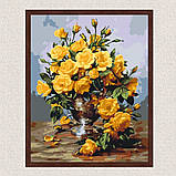 Картина за номерами Жовті троянди в вазі 40*50 см Орігамі LW 3014, фото 9