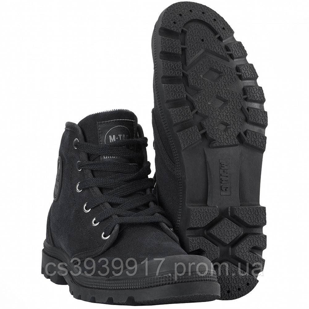 Кеди тактичні M-Tac-Canvas Black, зручні класичні міцні поліцейські черевики м-так чорні для поліції