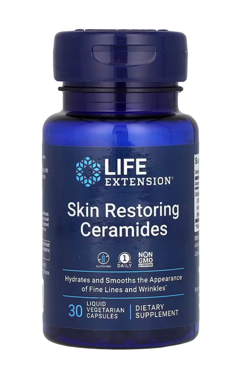 Life Extension Skin Restoring Ceramides 30 Liquid Vegetarian Capsules