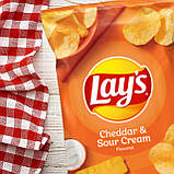 Чіпси Lay's Cheddar Sour Cream, 220г, фото 6