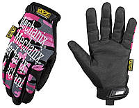 Перчатки тактические женские MECHANIX "WOMEN'S ORIGINAL PINK CAMO",розовые военные перчатки механикс