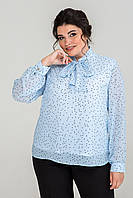 Женская блузка свободная летняя 50, 52 р голубого цвета