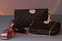 Женская сумка Louis Vuitton Pochette multi brown, женская сумка, брендовая сумка Луи Виттон мульти, Почете, кр