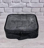 Сумка - валіза (косметичка, кейс) для майстра візажиста (для косметики) прозоро-чорна, фото 3