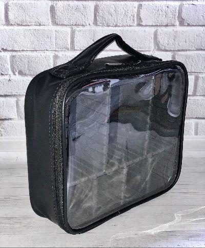 Сумка - валіза (косметичка, кейс) для майстра візажиста (для косметики) прозоро-чорна, фото 1