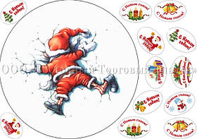 Друк їстівного фото — Вафельний папір — Новий рік No35