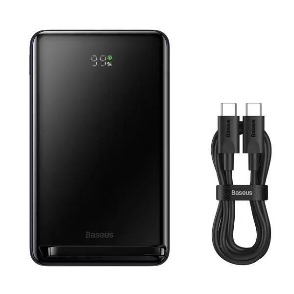 УМБ Павербанк Baseus 10000mAh 20W з Бездротовою Зарядкою Qi 15W Magnetic Bracket 3in1 (PPCX000003) Чорний/Синій