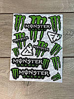 Наклейки Monster Energy пак наклейок вінілових для Мото скутер мопед