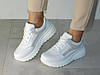 Кросівки шкіряні жіночі стильні білі з бежевим, фото 5