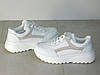 Кросівки шкіряні жіночі стильні білі з бежевим, фото 7