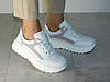 Кросівки шкіряні жіночі стильні білі з бежевим, фото 8