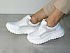 Кросівки шкіряні жіночі стильні білі з бежевим, фото 3