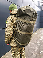 Сумка-баул армейский 110 л хаки, тактический баул олива, тактический баул-рюкзак олива