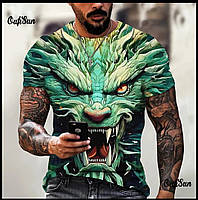 Повседневная мужская футболка с 3D принтом Дракона