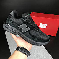 Мужские кроссовки New Balance 990 замшевые молодежные летние черные