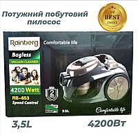 Пылесос циклонного типа Rainberg 4200Вт Бытовой колбовый пылесос на 3,5л без мешка Мощный пылесос для уборки