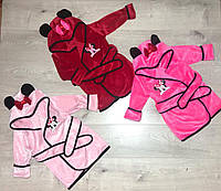 Дитячий велюровий халат на дівчинку 86-92;98-10 см