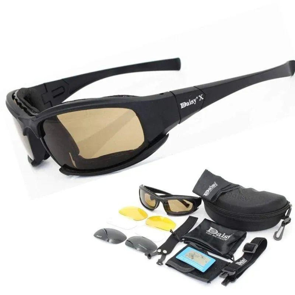 VAR Тактичні окуляри чорні Daisy X7 зі змінними лінзами - фото 3 - id-p2190517701