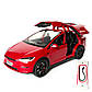 Машинка металева Tesla Model X Electrocar Тесла Модель X Електрокар червона 1:24 зарядна станція звук світло відч двері капот, фото 6