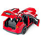 Машинка металева Tesla Model X Electrocar Тесла Модель X Електрокар червона 1:24 зарядна станція звук світло відч двері капот, фото 7