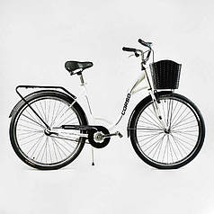 Велосипед міський Corso «FORTUNA» 28`` FR-8647   одношвидкісний, сталева рама 20``, корзина, багажник   ish