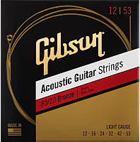 Струны для акустической гитары GIBSON SAG-BRW12 80/20 BRONZE ACOUSTIC GUITAR STRINGS LIGHT