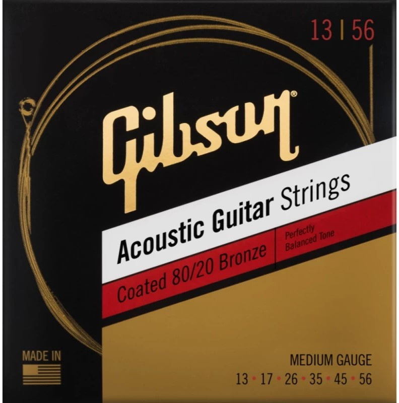 Струни для акустичної гітари GIBSON SAG-CBRW13 COATED 80/20 BRONZE ACOUSTIC GUITAR STRINGS MEDIUM